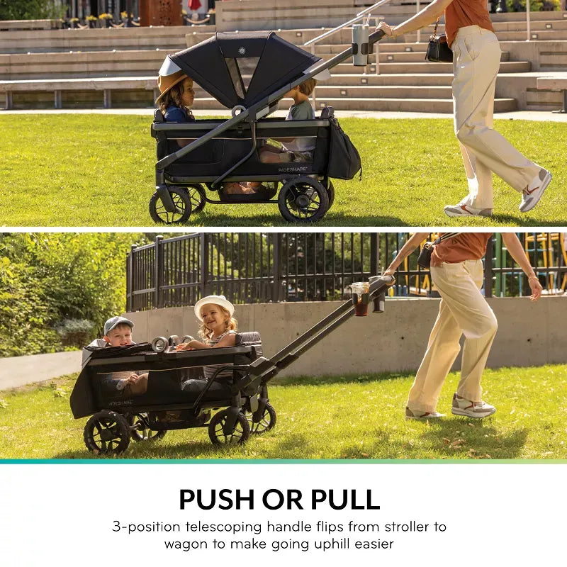 Shyft Rideshare All-Terrain Stroller Wagon - Sterling Black | Heavy-Duty Baby Stroller & Wagon Combo for Outdoor Adventures, Beach Trips, and Family Outings