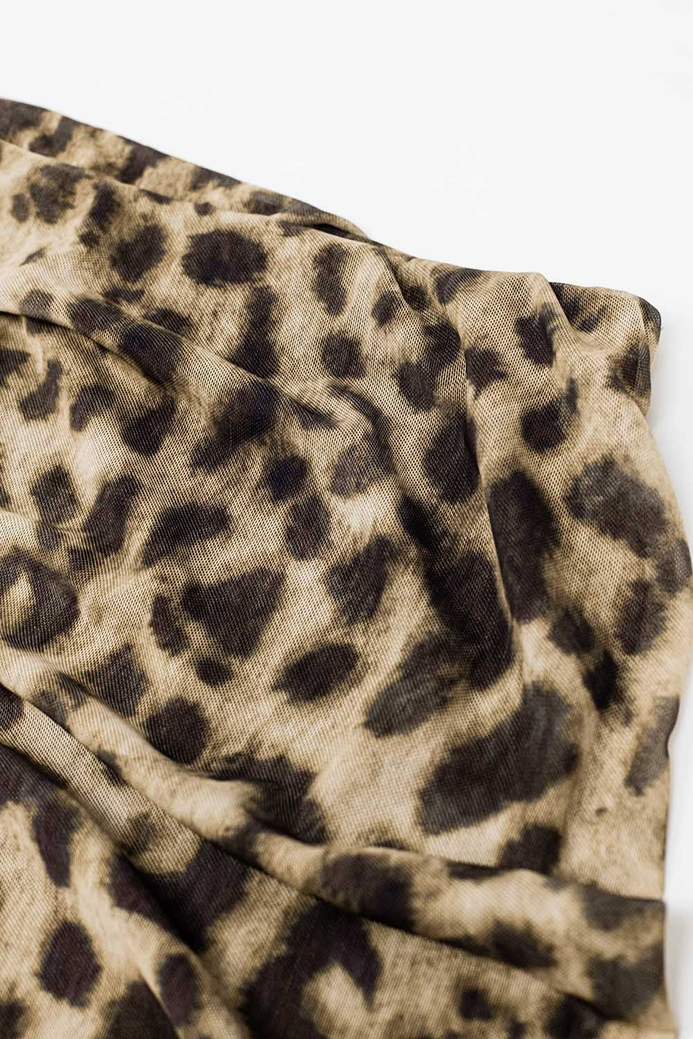 Leopard Print Midi Bodycon Dress - Long & Sheer Women's Fashion for Night Out, Party, and Date Night