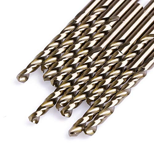 10Pcs M35 HSS-Co Cobalt Twist Drill Bit Set (1-5mm) - High Speed Steel Spiral Drill Bits for Metal, Wood & Plastic - Perfect for DIY, Home Repair & Professional Machining