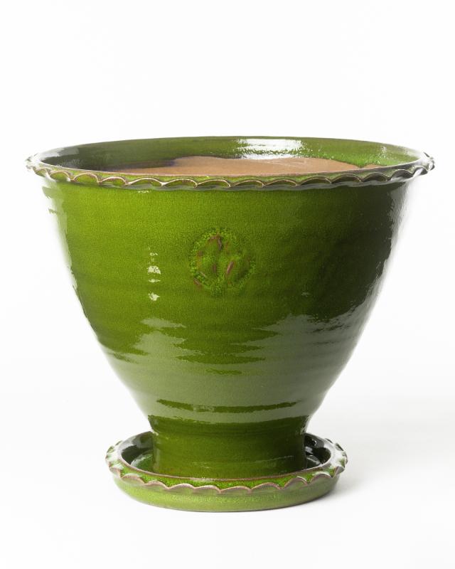 Kruka Sturehof Adelcrantz 24cm Green Ceramic Flower Pot - Perfect for Indoor Plants, Succulents & Home Decor