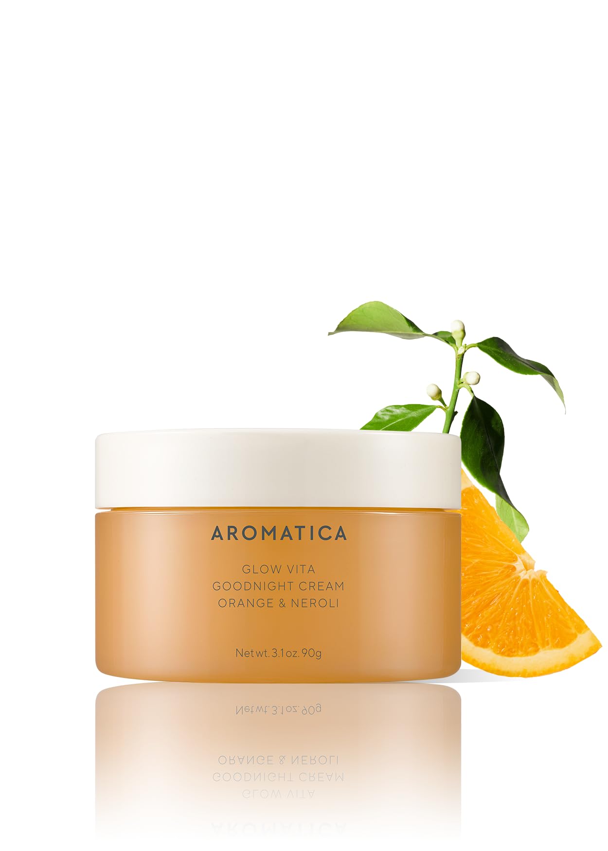 AROMATICA Glow Vita Goodnight Cream - Orange & Neroli Night Moisturizer (3.1oz/90g) | Anti-Aging Face & Neck Cream with Vitamin C & 5% Niacinamide | Hydrating Wrinkle Treatment for Overnight Skin Repair & Radiance
