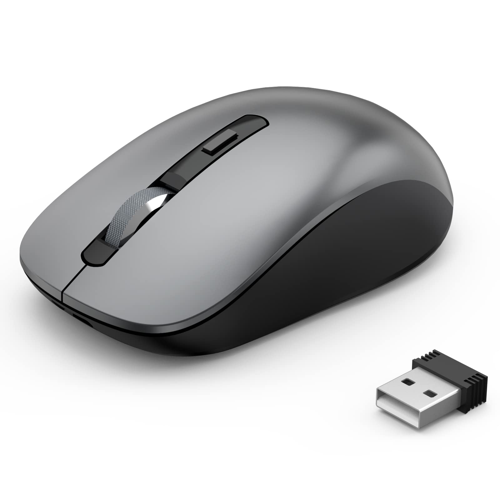 JOYACCESS J 2.4G无线蓝牙鼠标双模版(蓝牙5.0/3.0+USB)，适用于笔记本电脑、MacBook、Windows、MacOS、Android，铁灰色，办公学习游戏多场景通用