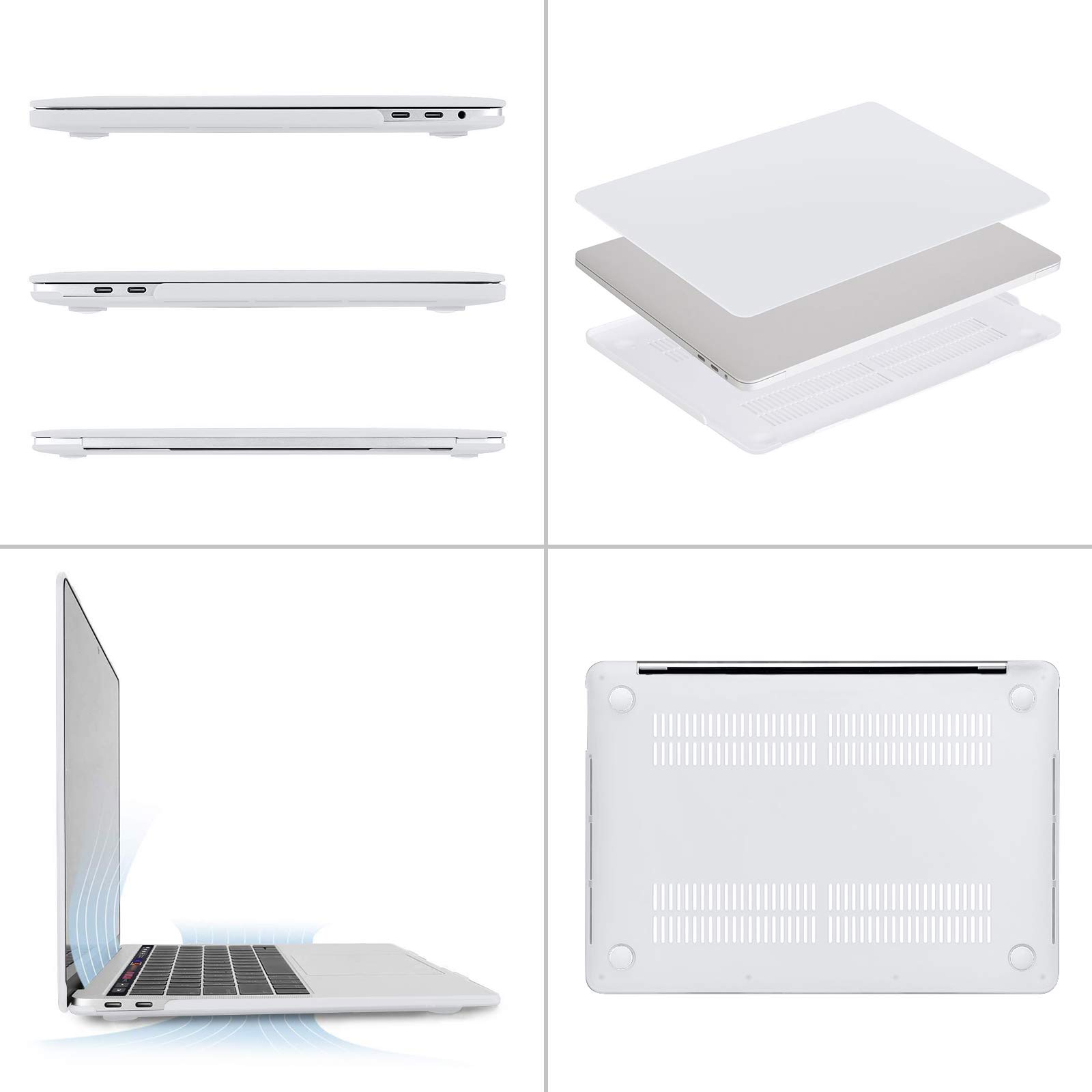 MOSISO MacBook Pro 13 inch Case (M2/M1, 2025-2016 Models A2338/A2251/A2289/A2159/A1989/A1708/A1706) - Hard Plastic Shell with Keyboard Skin & Webcam Cover - White | Perfect for Office, Travel & School Protection