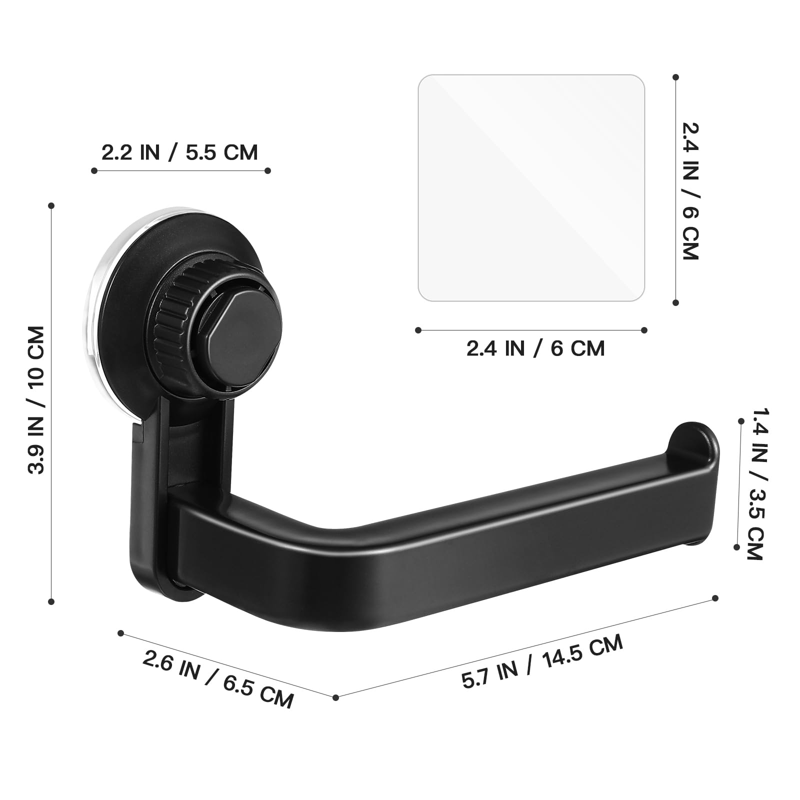 Wall-Mounted Bathroom Tissue Paper Holder with Suction Cup - Black Toilet Paper Roll Organizer for Kitchen, Bathroom & Craft Room - Space-Saving Home & Office Storage Solution