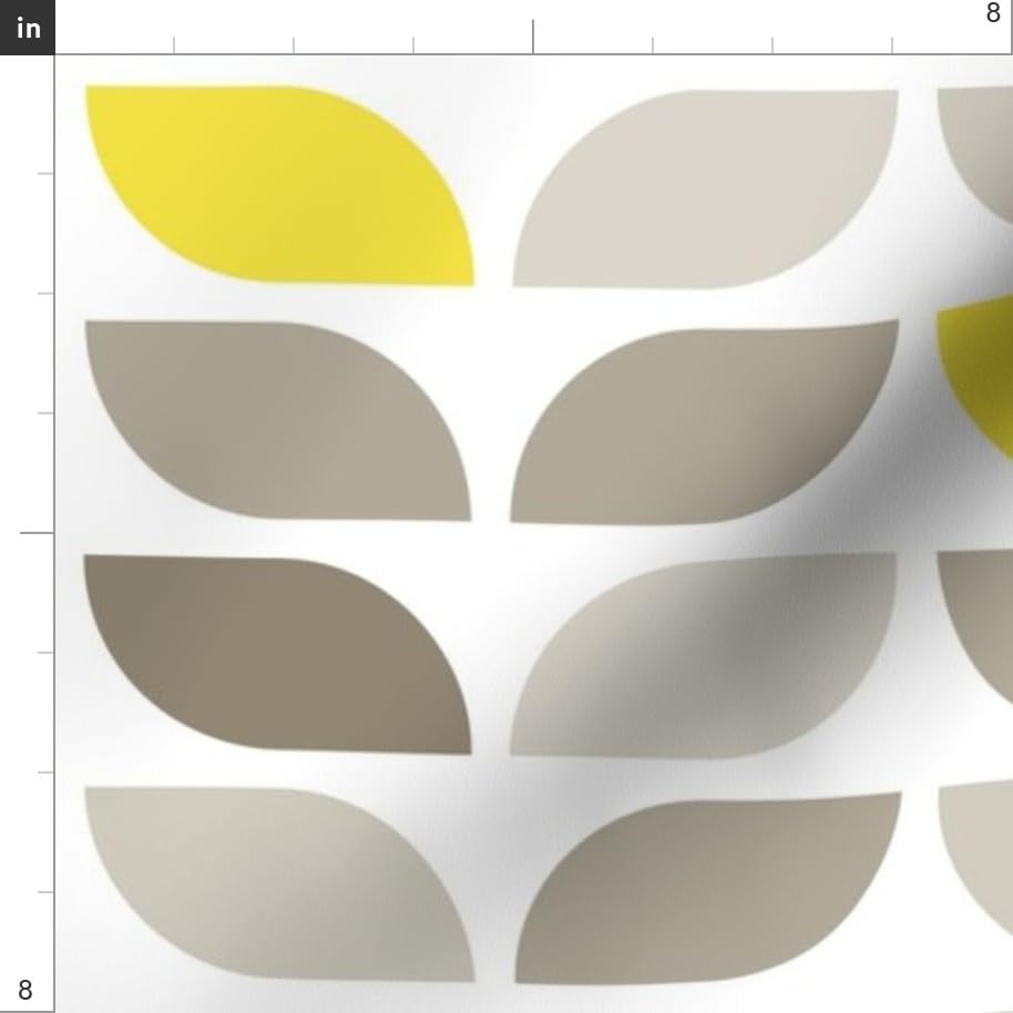Geometric Leaf Pattern Printed Minky Fabric Fat Quarter - Winter Mid Century Modern Retro Design for Sewing Baby Blankets, Quilting & Plush Backing - Soft & Cozy for DIY Crafts, Home Decor & Nursery Projects