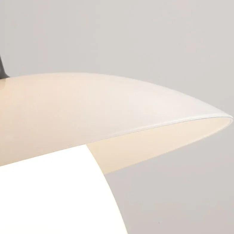 Double Layer White Shade Glass Pendant Light - Modern Hanging Fixture for Kitchen Island, Dining Room & Bedroom Lighting