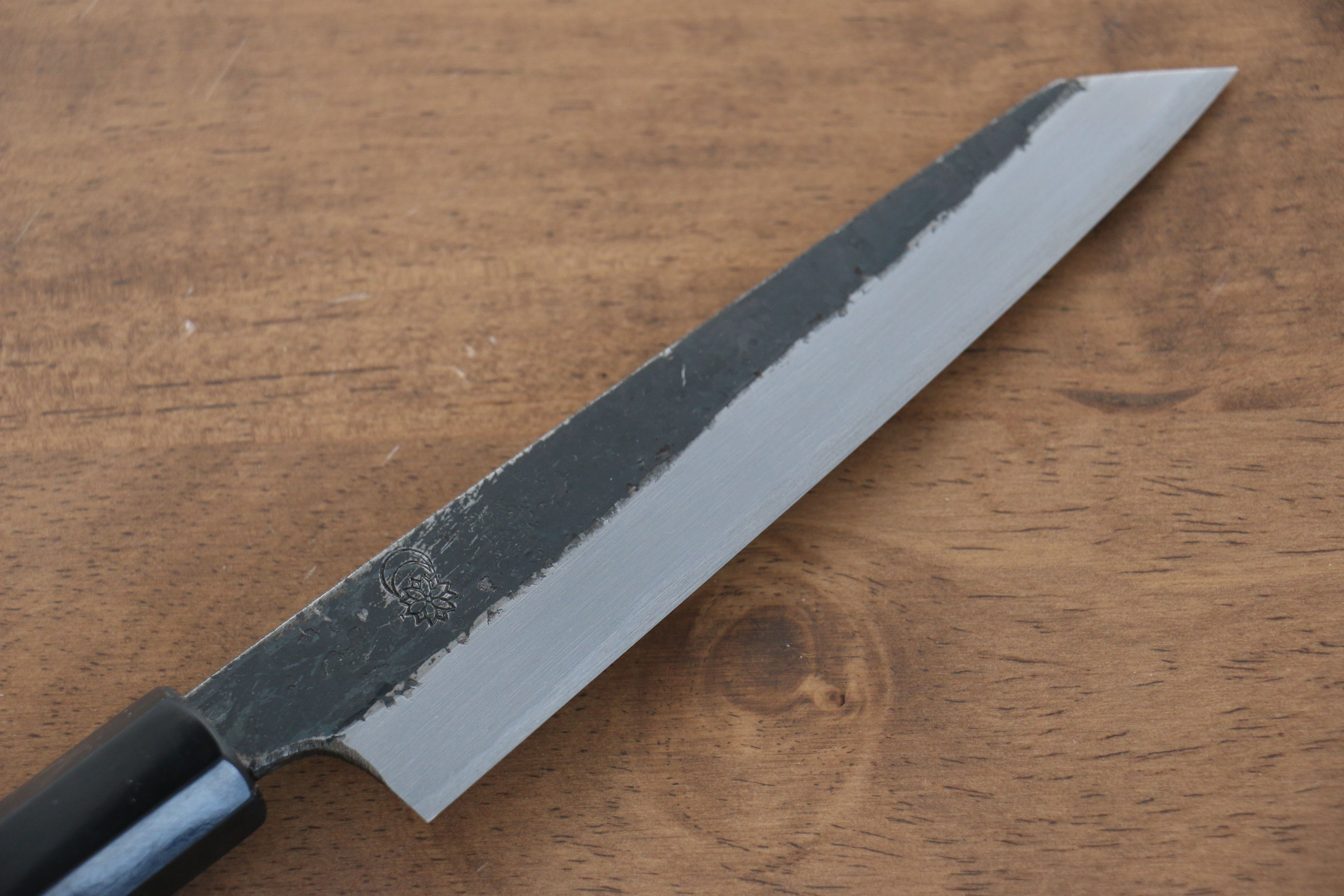 Premium Kikuzuki White Steel No.2 Black Kiritsuke Petty Knife 135mm - Magnolia Wood Handle - Japanese Kitchen Utility Knife for Slicing, Chopping & Precision Cutting - Perfect for Chefs & Home Cooks