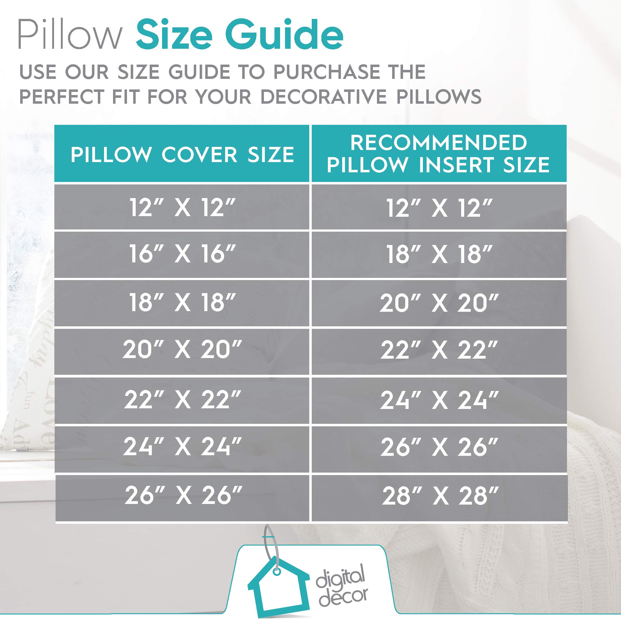 Digital Decor Premium White Square Throw Pillow Inserts Sham - 2 Pack Decorative Form Pillows for Sofa, Couch, Bedroom & Outdoor Patio Decor