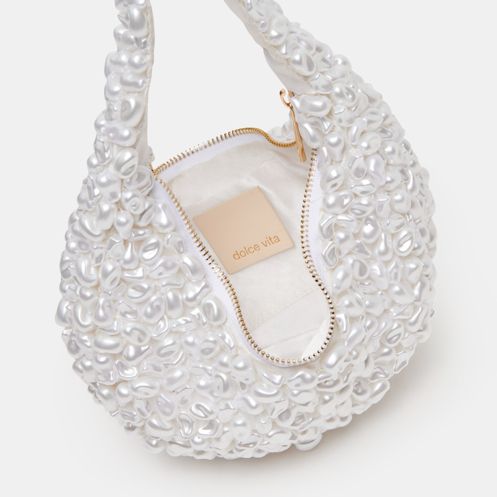PEARLA Shoulder Bag for Women - White Faux Pearl Embellished Handbag | Elegant Crossbody Purse for Daily Use, Parties & Special Occasions