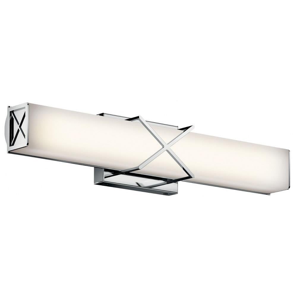 Kichler Trinsic 22-Inch LED Bathroom Vanity Light - Chrome Finish with Satin Etched White Glass Shade | Perfect for Modern Bathroom, Powder Room & Dressing Area Lighting