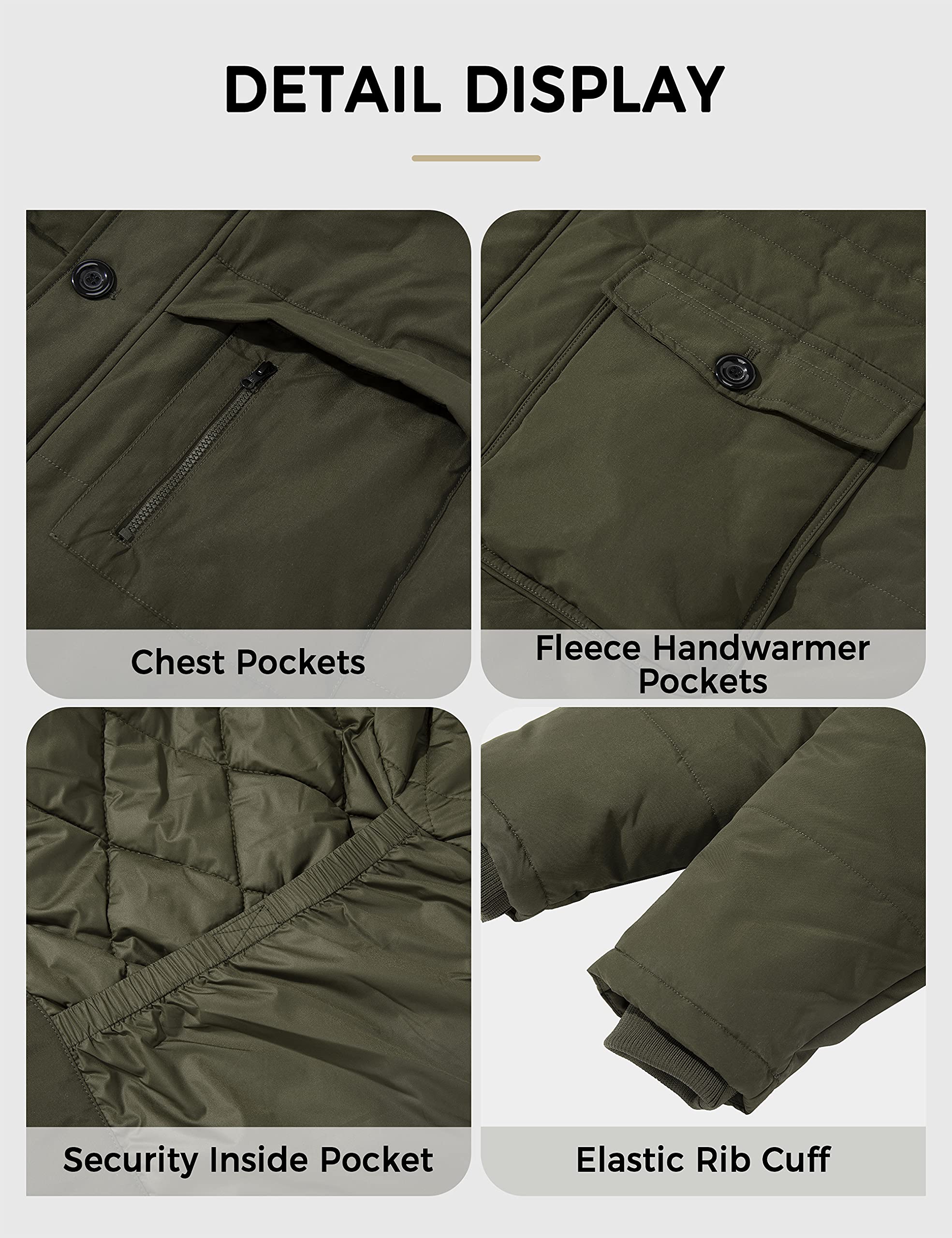 Soularge Big and Tall Men's Winter Parka Jacket - Heavyweight Hooded Coat for Cold Weather - Ideal for Snow, Hiking & Outdoor Activities