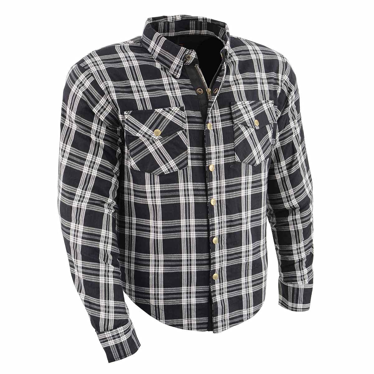 Milwaukee Leather MPM1643 Men's Plaid Flannel Motorcycle Shirt with CE Armor - Aramid Fiber Reinforced for Safety | Perfect for Biking, Riding & Outdoor Adventures