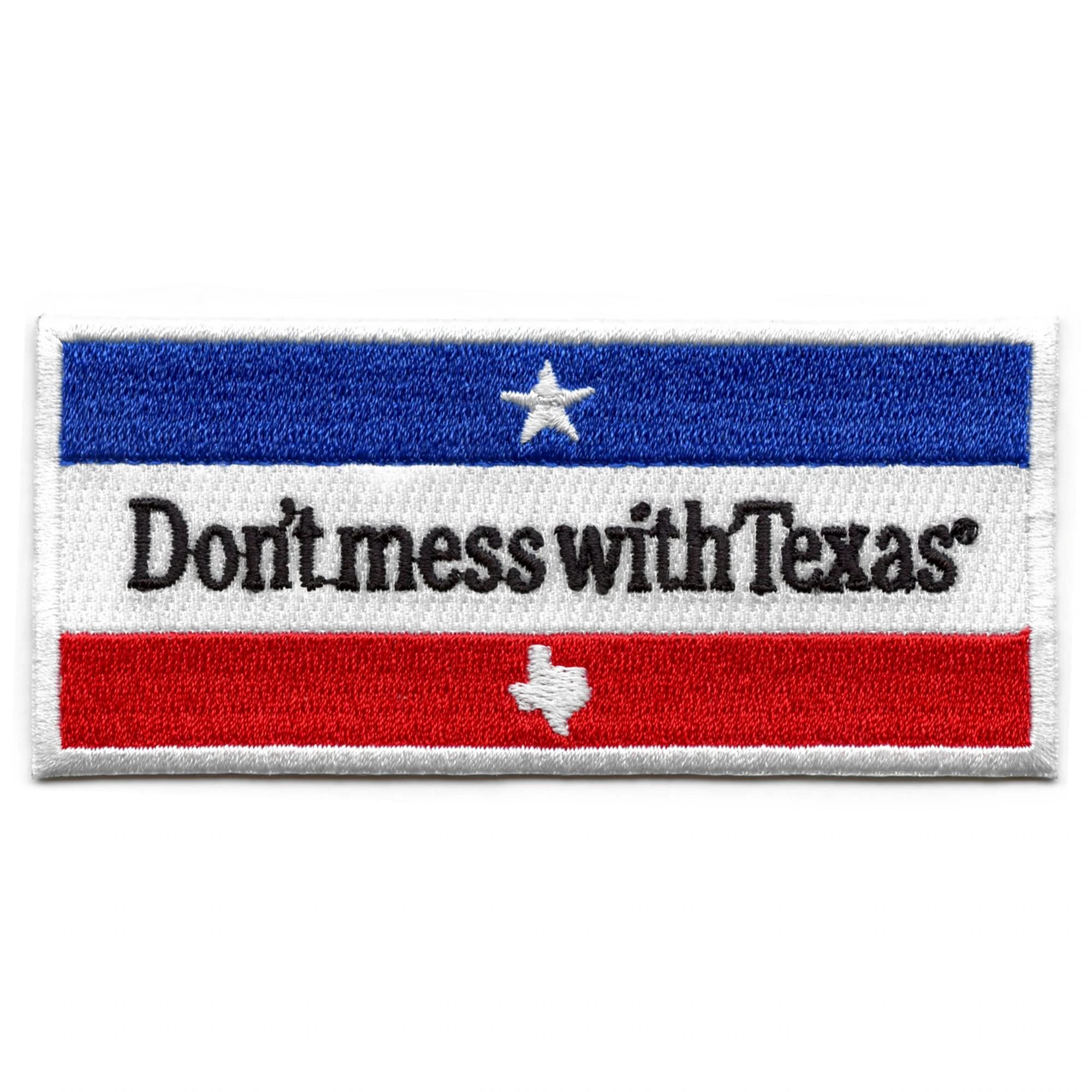 Official Don't Mess with Texas Embroidered Iron-On Patch for Jackets, Hats & Bags - Texas Pride Accessories for Bikers, Travelers & Texans