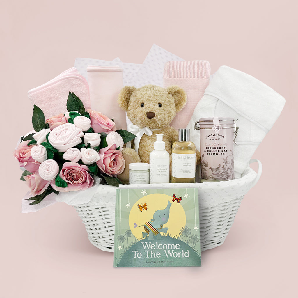 Pink Welcome to the World Baby Gift Hamper - Perfect for Newborn Celebrations, Baby Showers & Hospital Visits
