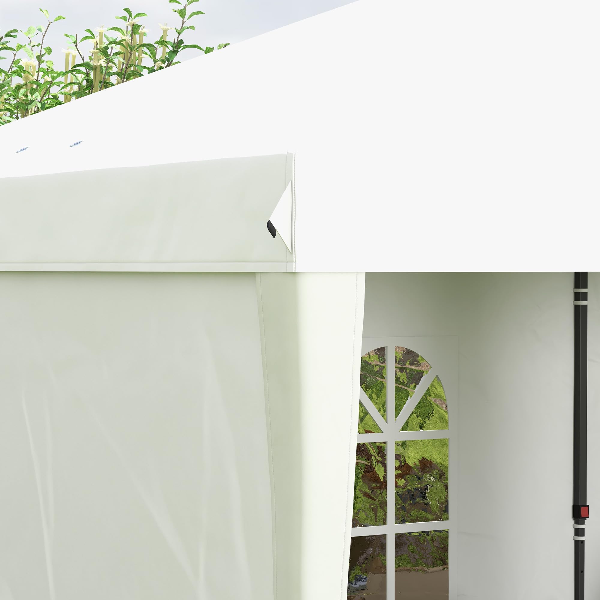 Outsunny 10' x 20' Heavy Duty Pop Up Canopy Tent with 4 Removable Sidewalls - Waterproof Instant Shelter Gazebo for Outdoor Parties, Camping, Beach, Backyard, Garden & Patio - Includes Carrying Bag (White)