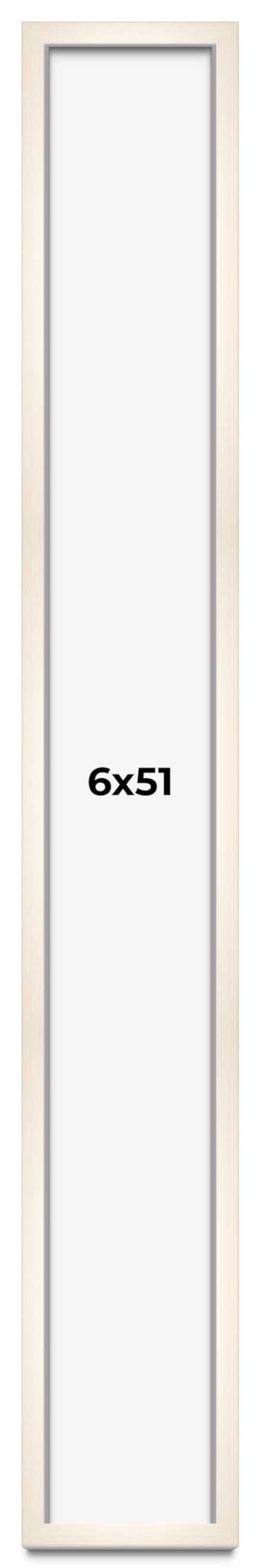 CountryArtHouse 6x51 Whitewashed Solid Wood Picture Frame - 0.8125 Inch Moulding Width with UV Acrylic Plexiglass, Acid-Free Foam Backing & Hanging Hardware - Perfect for Wall Art, Family Photos & Home Decor
