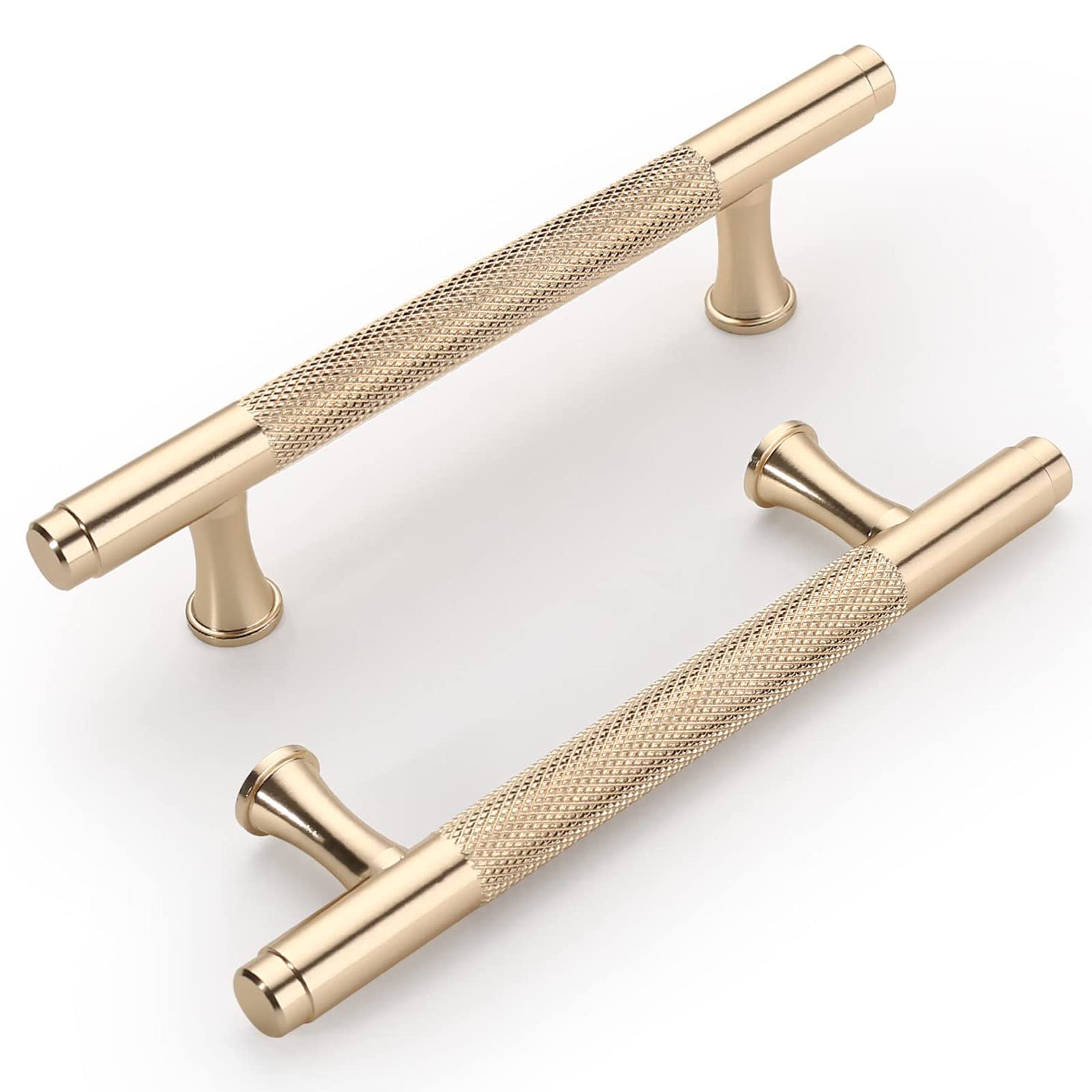 10-Pack Gold Knurled Cabinet Handles - 3.75