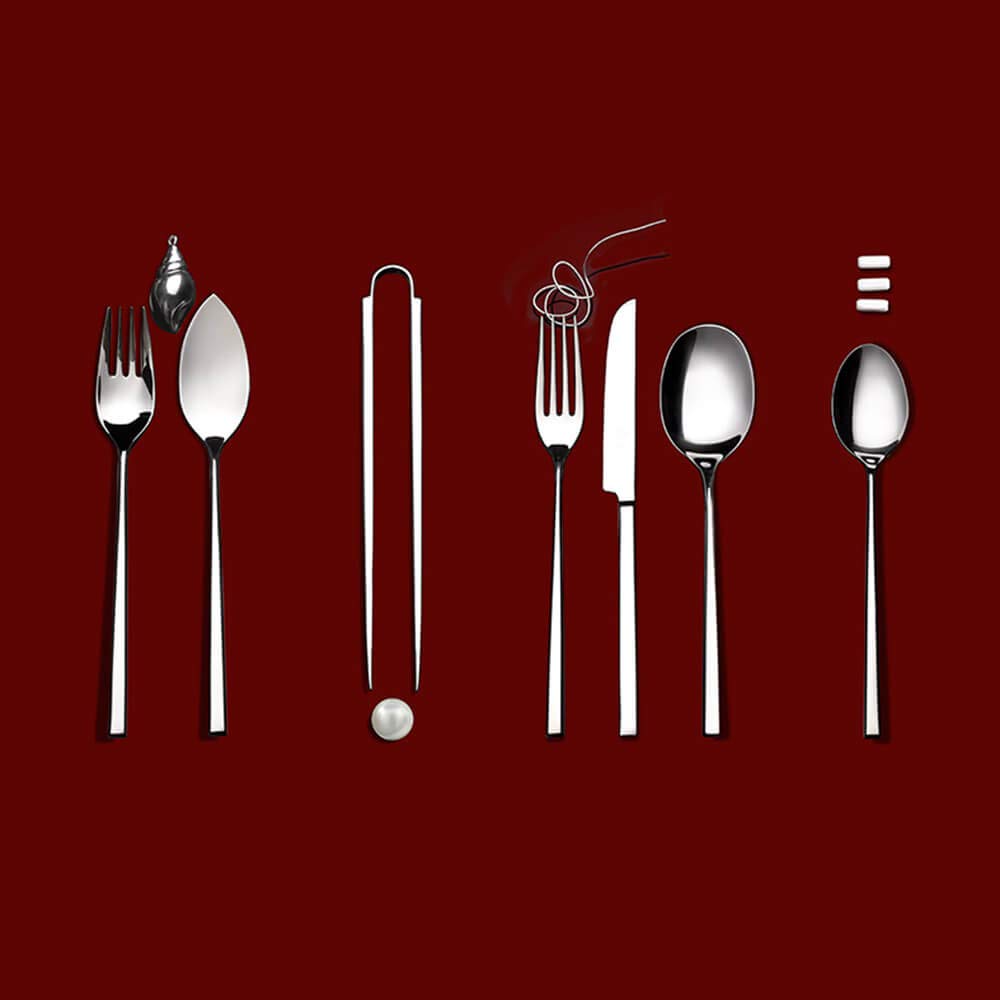 Premium Gualtiero Marchesi 18-Piece Stainless Steel Cutlery Set - Knife Fork Spoon Set for Fine Dining, Wedding Gifts & Home Kitchen Essentials