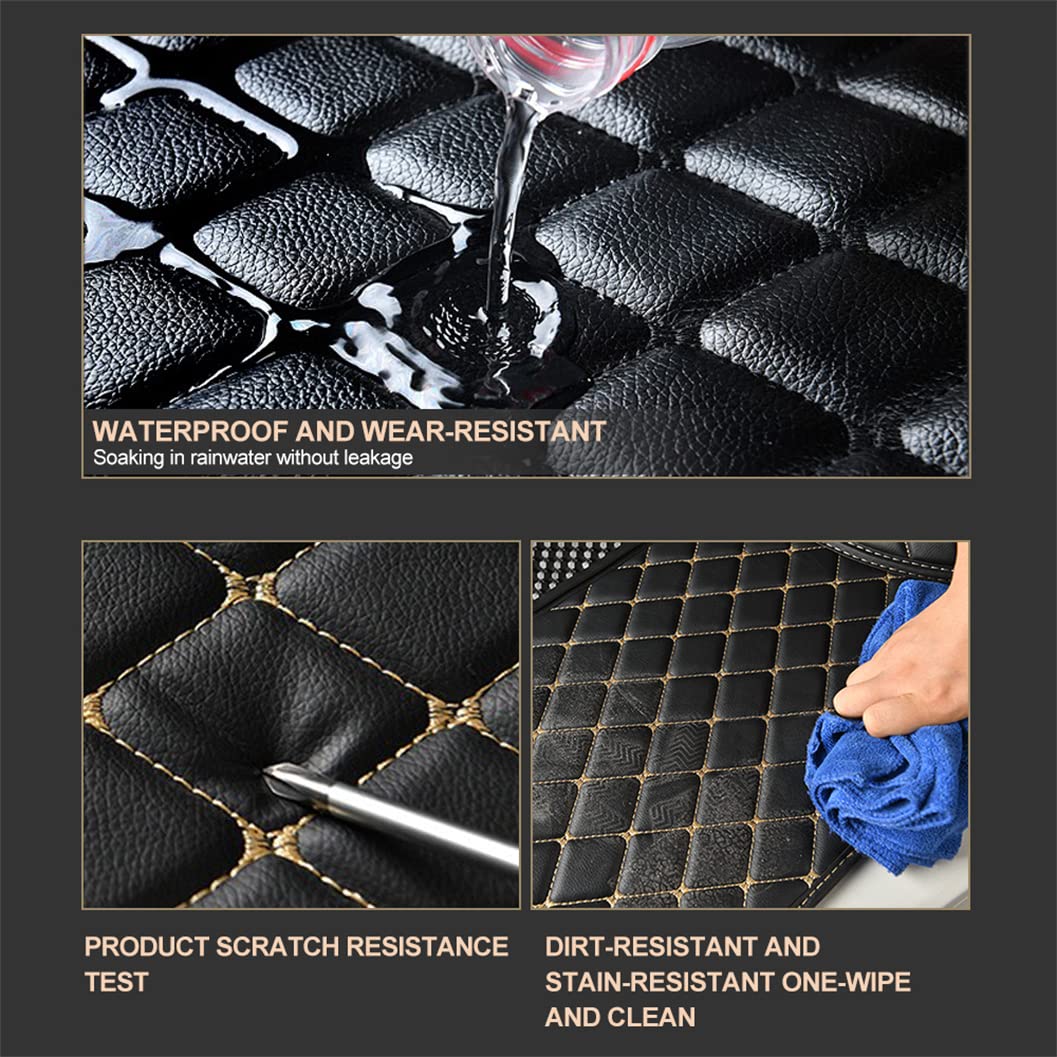 Premium Custom Car Floor Mats for Toyota CHR 2016-2019 - Luxury Leather, Waterproof & Anti-Slip Full Coverage Front & Rear Set (Black/Beige) | Perfect for All-Weather Protection & Interior Style Enhancement