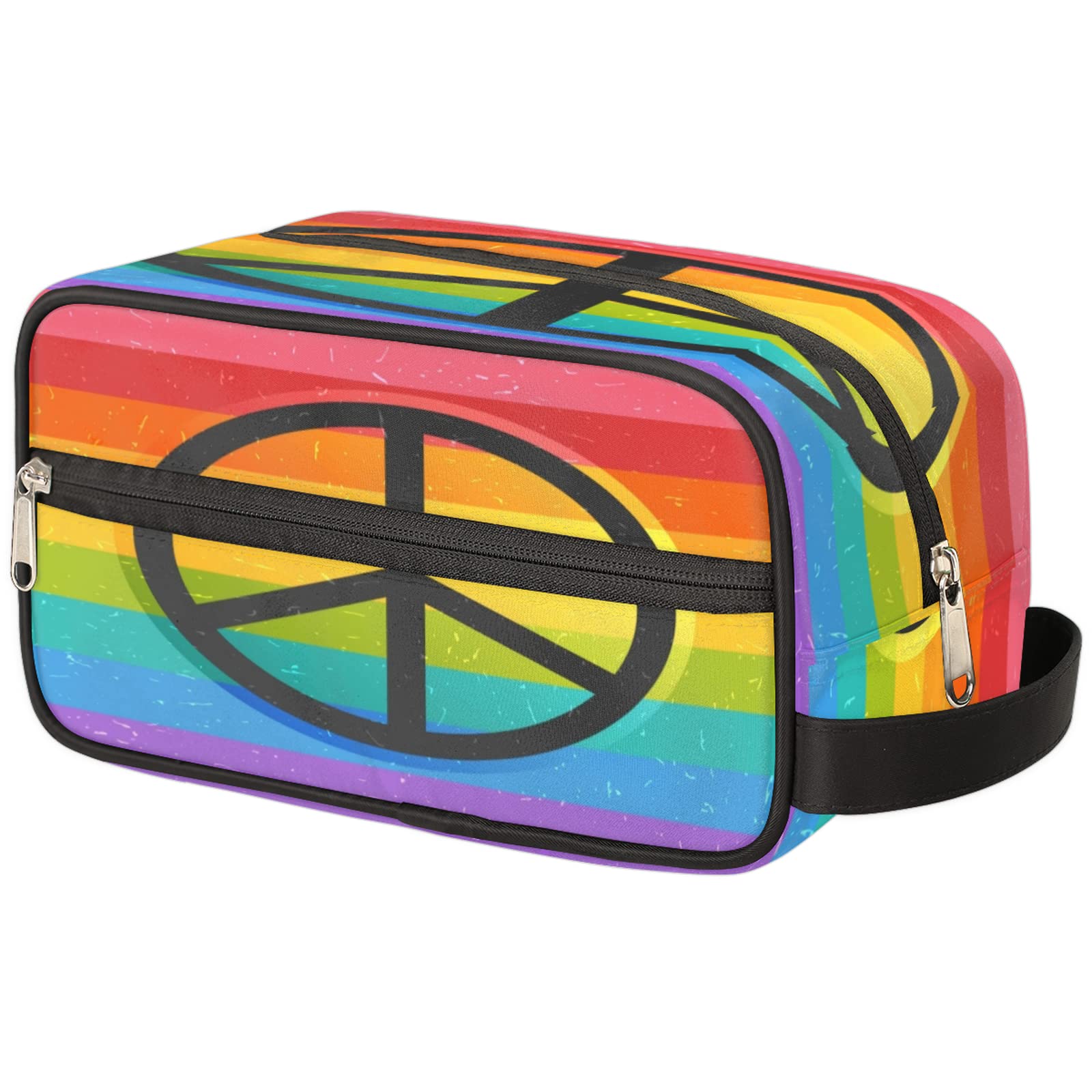 Rainbow Travel Toiletry Bag for Women & Men - Waterproof Cosmetic Makeup & Shaving Organizer with Large Capacity - Perfect for Vacation, Gym, Camping & Business Trips
