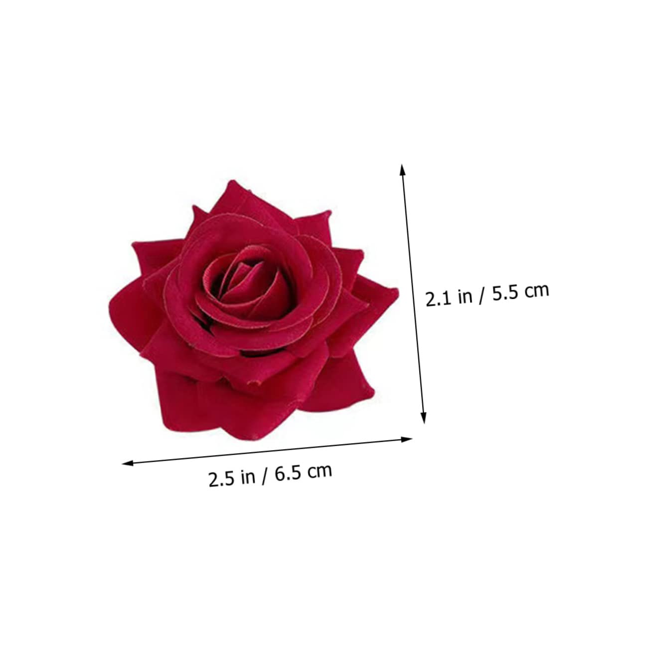 Beaupretty 6 Pcs Rose Hair Clips for Women - Floral Barrettes, Rose Hairpins, Simulated Fabric Flower Hair Clips, Wedding Bridal Accessories, Girls Tiaras & Bang Clips (Red) - Perfect for Weddings, Parties, Prom & Everyday Styling