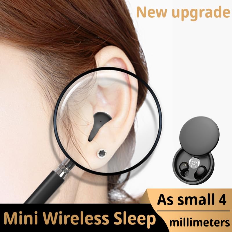 Mini Invisible Bluetooth Earbuds - Wireless Earbuds with Premium Sound, Auto Pairing, Ergonomic Design for Gym, Running & Work Calls | Noise Cancelling Earbuds for Commuting & Travel