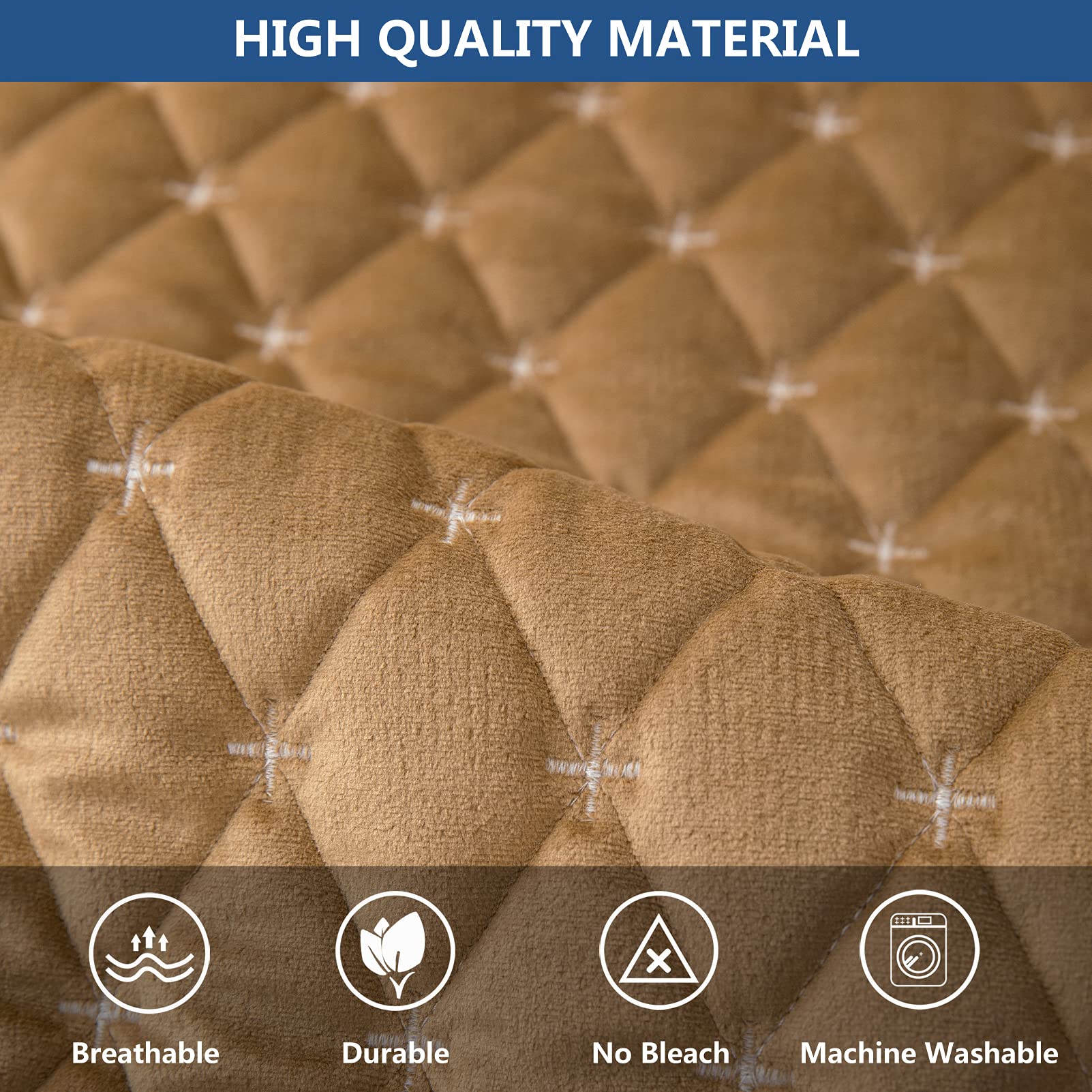 Eismodra 3 Cushion Couch Cover - Anti-Slip Sectional Sofa Slipcover for Pets & Kids (36