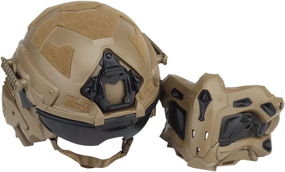 Tactical Airsoft Helmet with Built-in Detachable Headset, Anti-Fog Fan & Sliding Goggles - Lightweight Multi-Function Design for Airsoft, Paintball, Military Simulation & Outdoor Sports