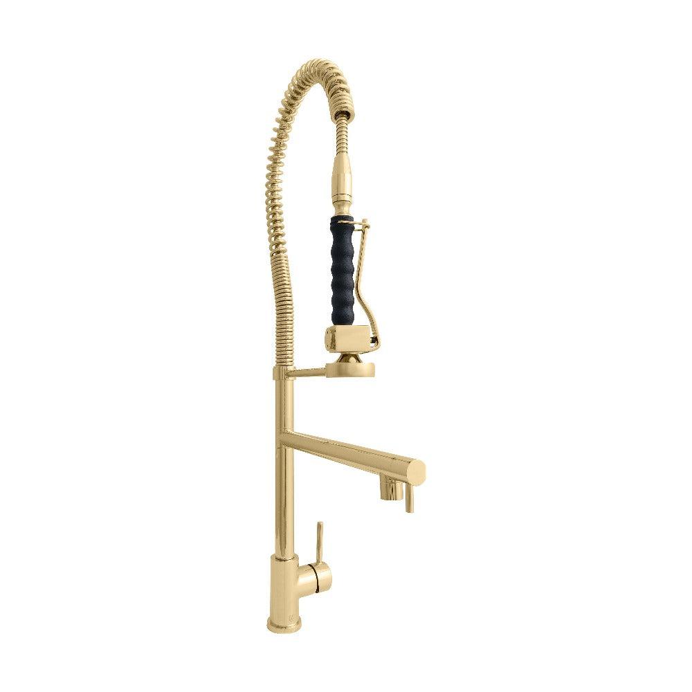ZLINE Van Gogh Pull Down Spring Kitchen Faucet with Pot Filler in Polished Gold - High Arc Commercial Style Faucet for Modern Farmhouse & Restaurant Kitchens (VNG KF PG)