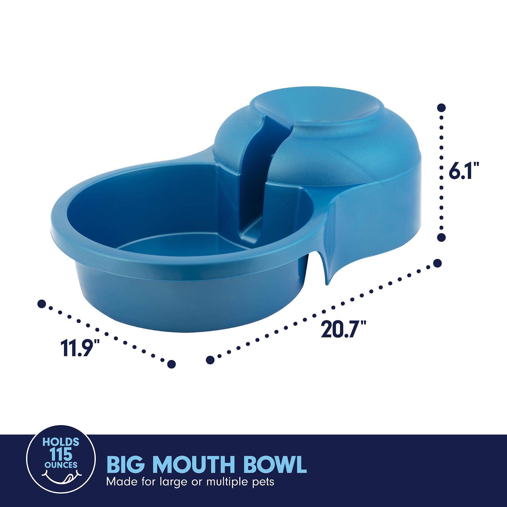 Petmate Big Blue 5-Gallon Outdoor Water Bowl for Dogs & Cats – Durable, Made in USA – Ideal for Backyards, Farms, and Outdoor Adventures
