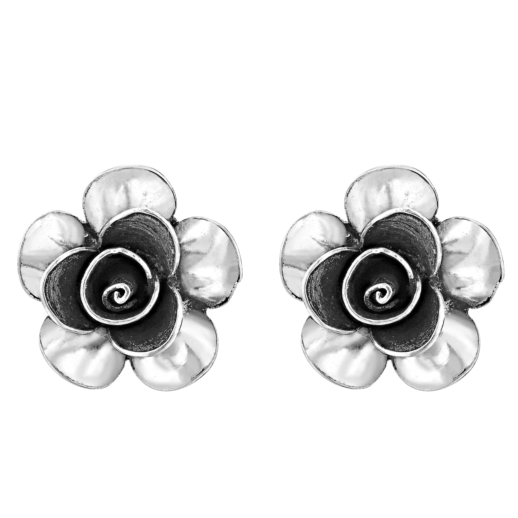 AeraVida Lustrous Magnolia Flower Sterling Silver Stud Earrings for Women - Minimalist Floral Jewelry Gift for Daughter, Wife, Girlfriend | Perfect for Weddings, Anniversaries & Everyday Elegance