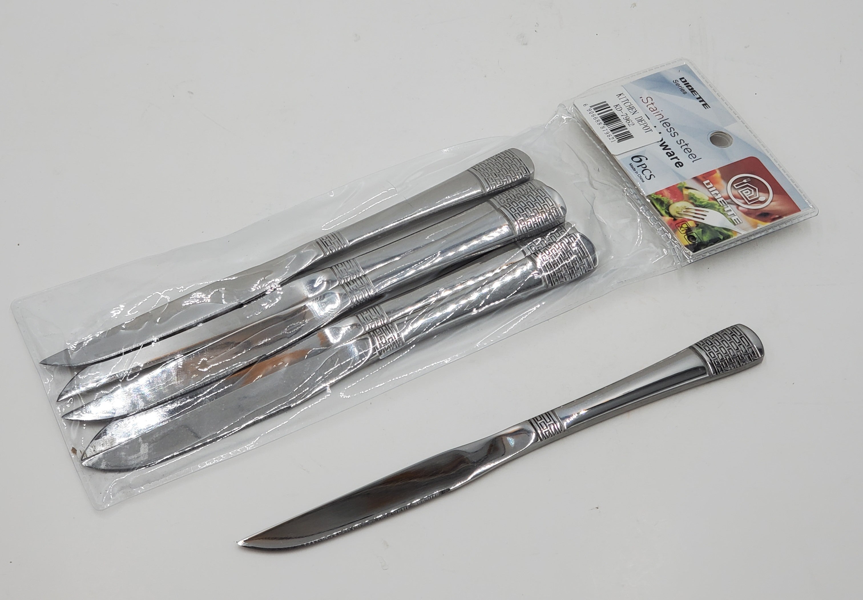 6-Piece Stainless Steel Dessert Knife Set - Elegant Silver Cutlery for Cakes, Pies & Pastries - Perfect for Dinner Parties, Weddings & Special Occasions