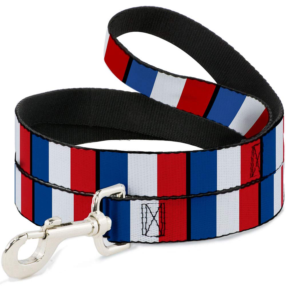 Buckle-Down France Flag Pet Leash - 6FT Heavy Duty Dog Leash with 1-Inch Width - Perfect for Walking, Training & Outdoor Adventures with Your Dog