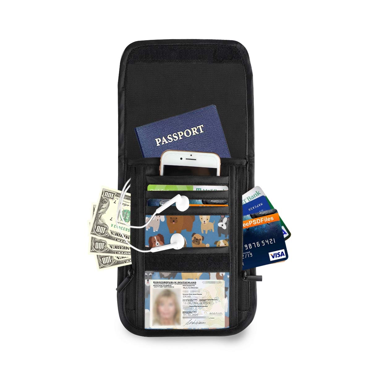 ALAZA Cute Small Crossbody Wallet Purse for Dogs & Puppies - RFID Blocking Phone Bag with Credit Card Slots & Passport Holder | Perfect for Travel, Shopping & Daily Use
