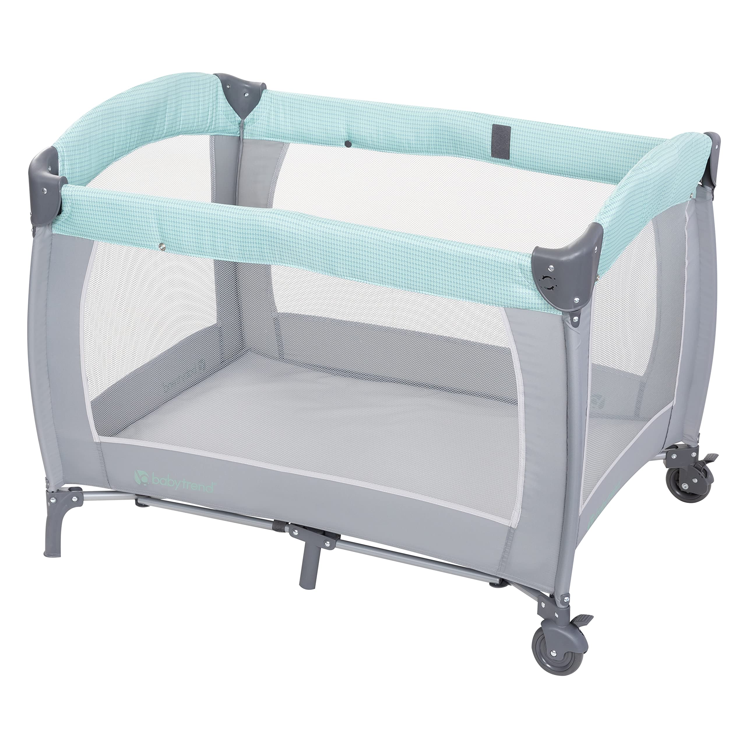 Baby Trend Lil' Snoppe Deluxe III Portable Infant Bassinet - Lightweight & Breathable Cozy Mint Design for Newborns | Perfect for Nursery, Travel & Bedside Sleeping