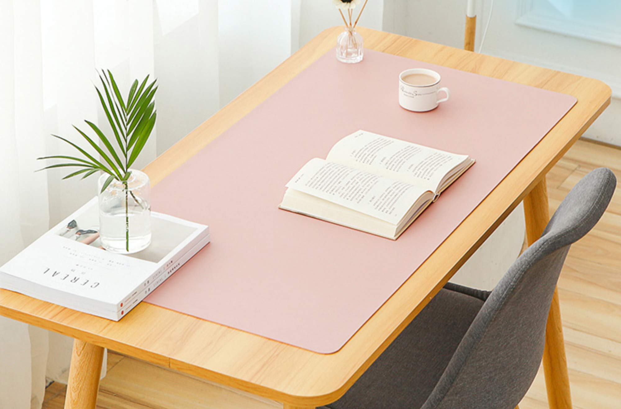 Premium Dual-Sided PU Leather Desk Mat - Non-Slip Mouse Pad & Office Desk Protector - Waterproof Writing Surface for Laptop & Computer (31.5