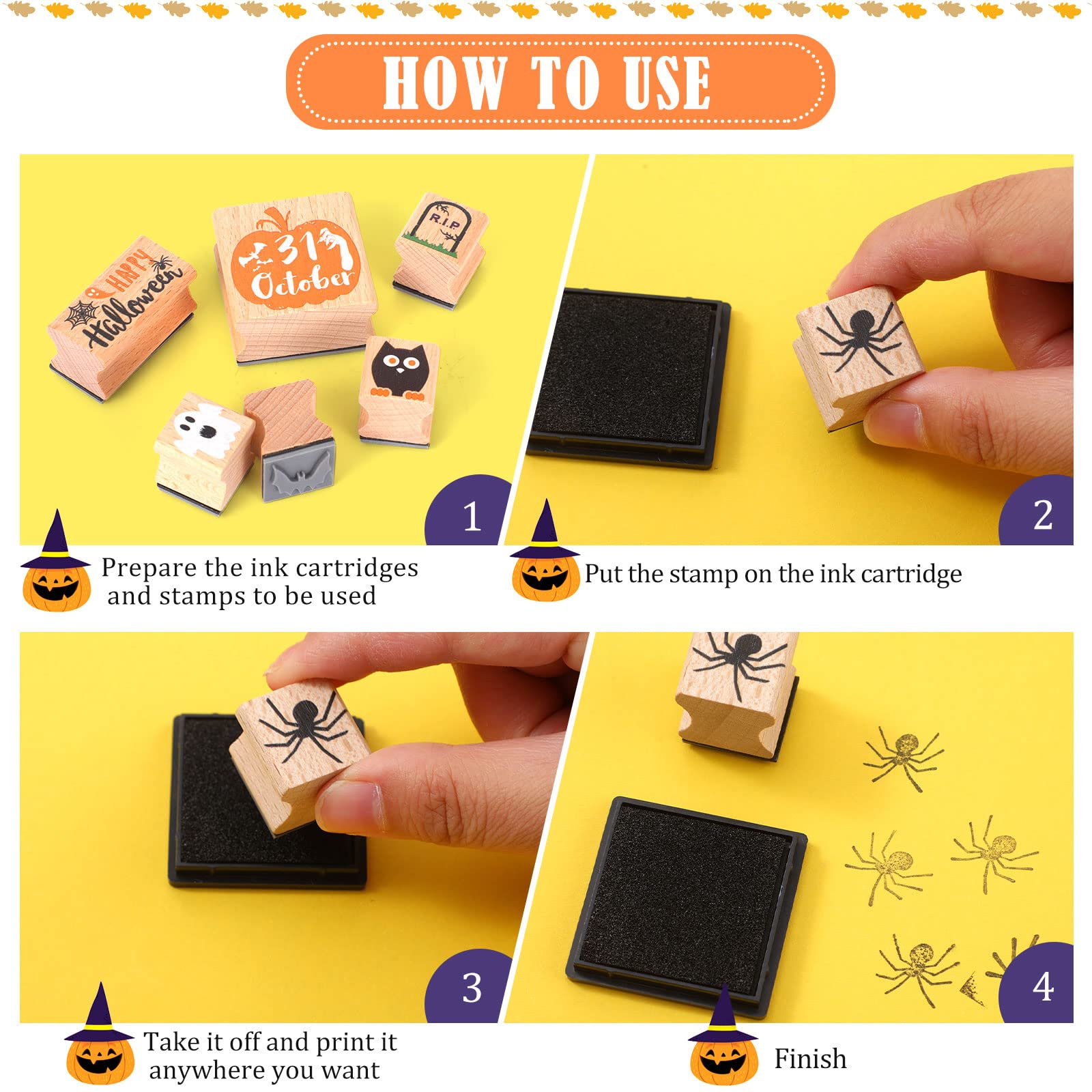 Yexiya 48-Piece Halloween & Christmas Wooden Rubber Stamp Set with Ink Pad & Colored Pencils - DIY Craft Kit for Holiday Cards, Gift Wrapping, Party Favors & Scrapbooking (Weird Style)