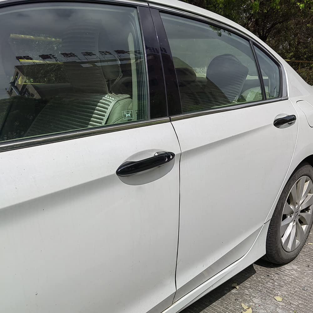 Glossy Black Exterior Door Handle Cover Trim for Honda Accord 2013-2017, Ridgeline 2017-2022, Pilot 2016-2022 - Smart Keyhole Compatible - Upgrade Your Car's Style & Protection (Perfect for Daily Commute, Road Trips & Car Shows)