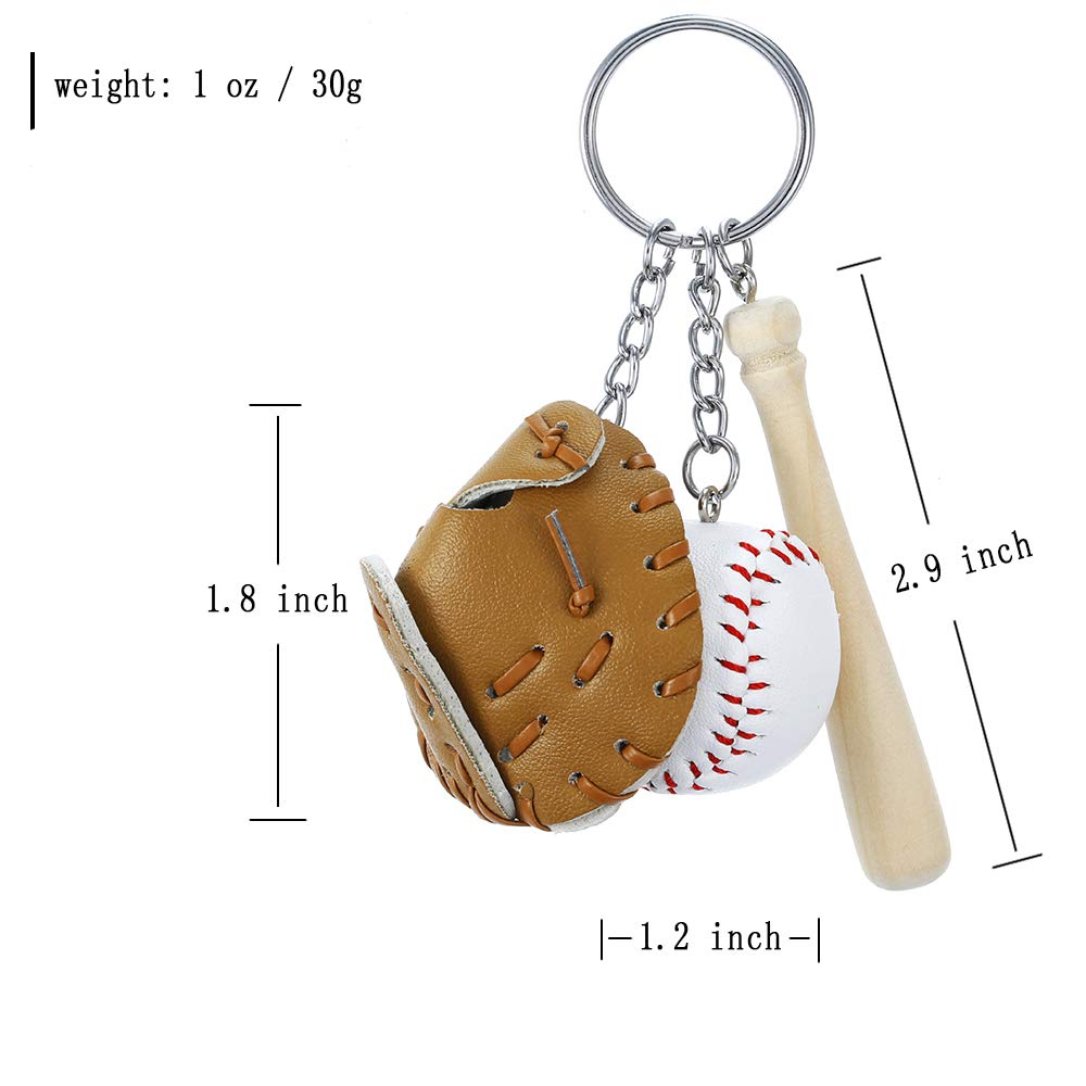 Premium Leather Baseball Keychain for Men & Boys - Includes Hat & Bat - Perfect for Sports Fans, Gifts & Everyday Carry