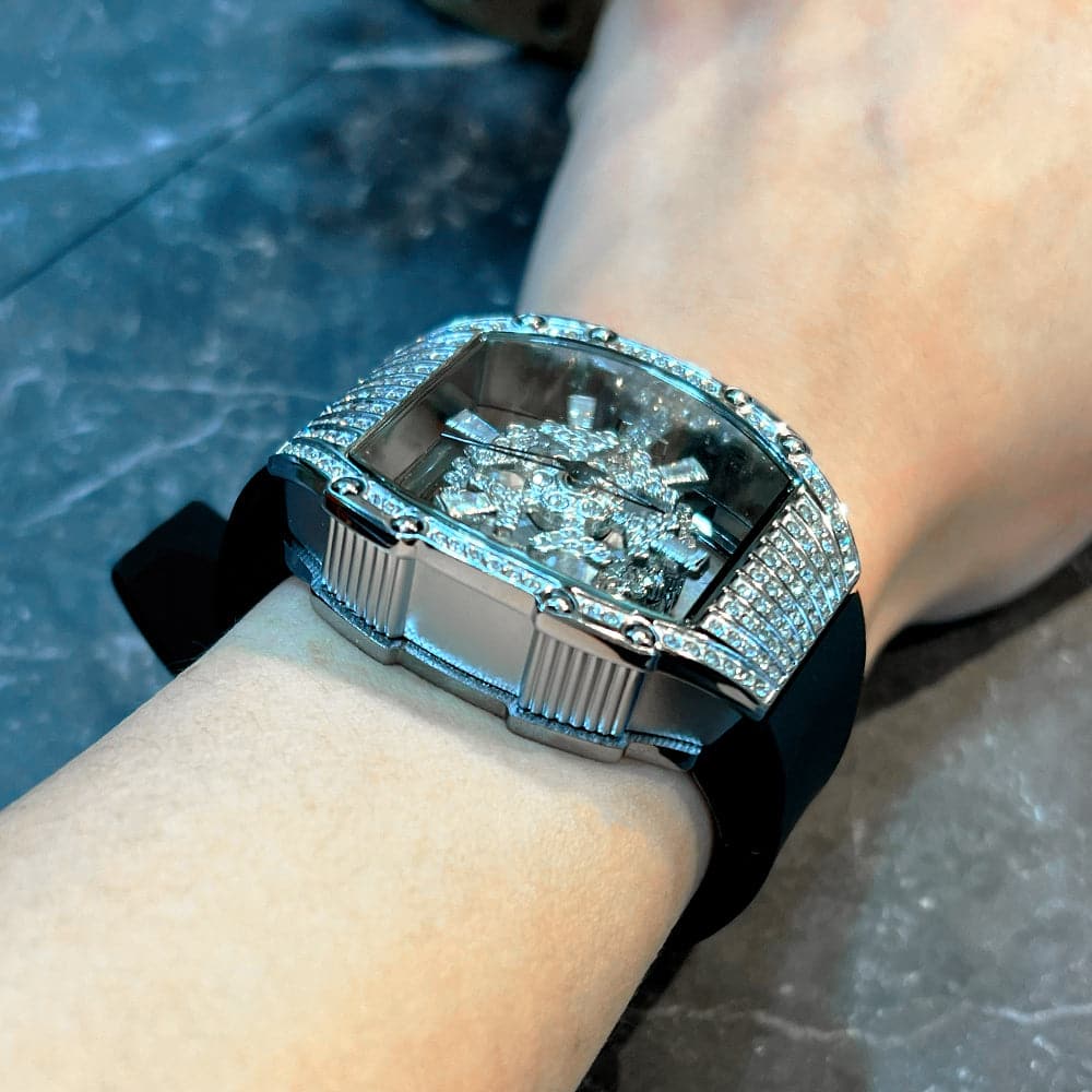 Aries Gold Crystal Dial Black Silicone Strap Women's Watch L 5044 SW BK - Elegant Fashion Accessory for Daily Wear & Special Occasions