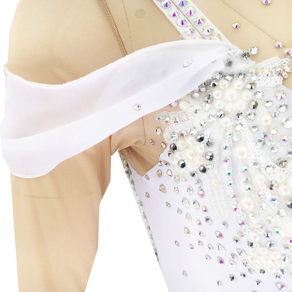 JRUIA Figure Skating Dress for Girls & Women - Crystal Embellished Competition Costume for Ice Skating & Roller Derby - Handmade Activewear for Performances, Competitions & Practice