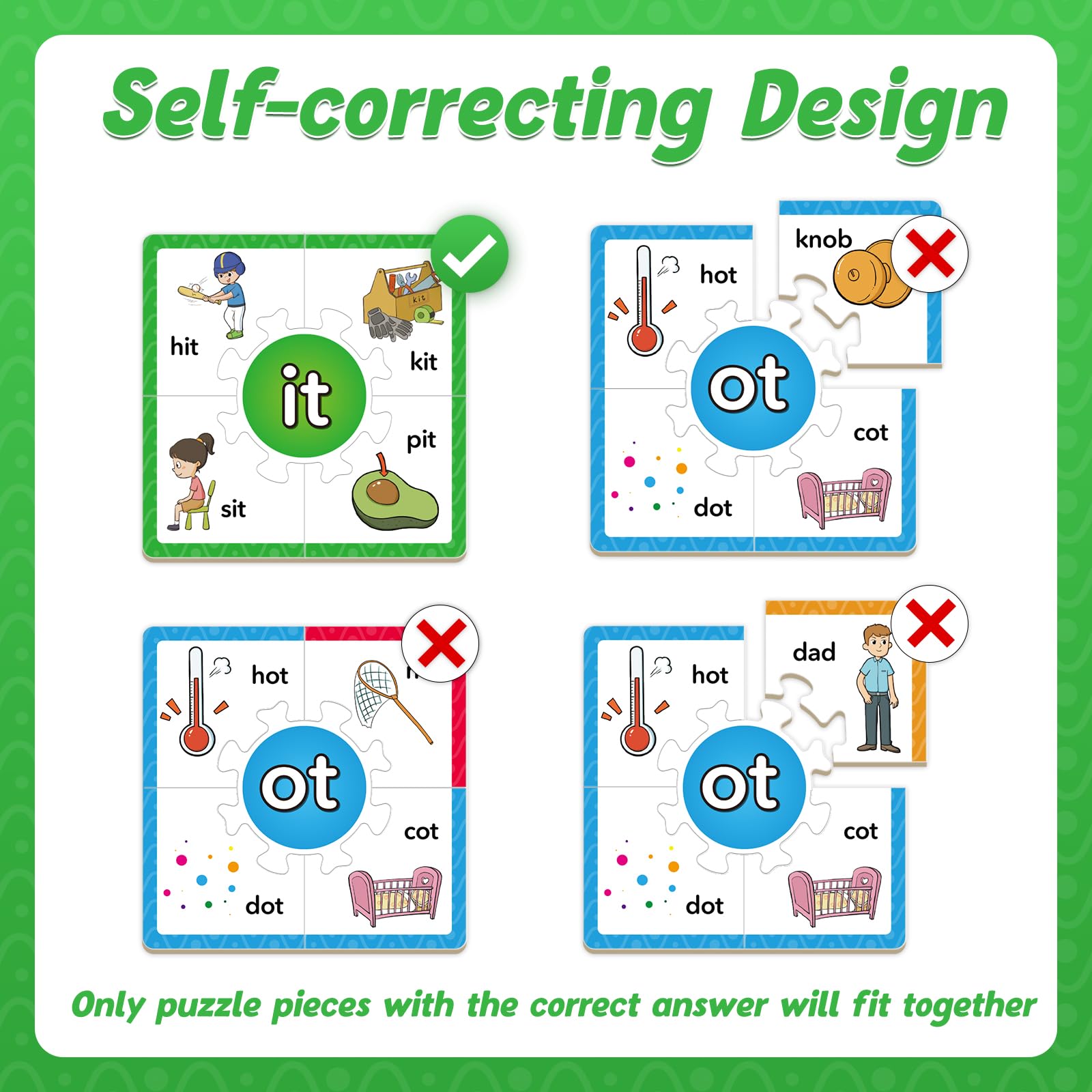 Torlam Phonics Puzzles & Rhyming Games for Kids - Learn to Read with Flash Cards, Sight Words & Short Vowel Blends (A, E, I, O, U) - Perfect for Preschool, Kindergarten & Homeschool Reading Practice | Great for Classroom Learning & Early Childhood Education