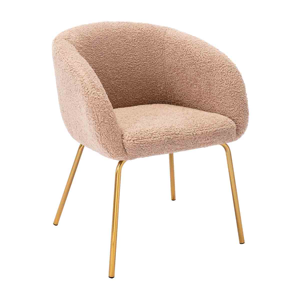 Luxury Avalon Fur Dining Arm Chair - Soft Faux Fur Upholstered Dining Chair for Elegant Home Decor - Perfect for Dining Rooms, Living Rooms, and Cozy Spaces