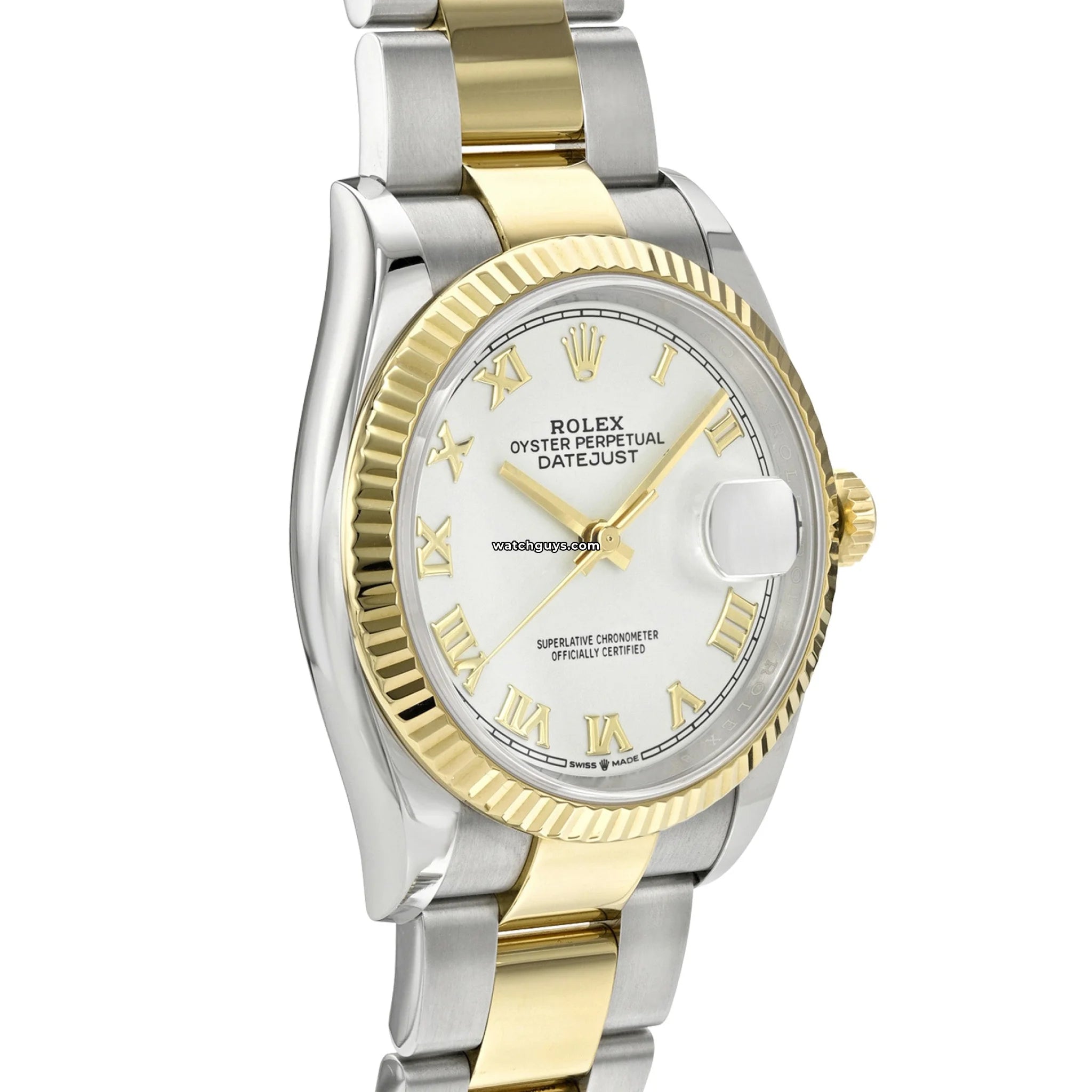 Rolex Datejust 126233 Men's Watch - 36mm Stainless Steel & Gold, White Roman Dial, Oyster Bracelet - Perfect for Business, Formal Events & Luxury Gift Giving