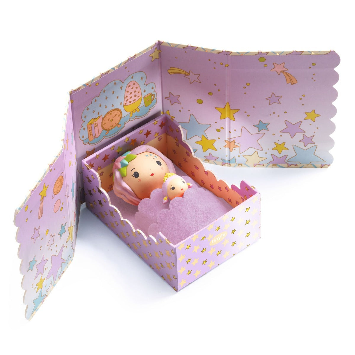 Djeco Tinyly Violet Tiny Room - Miniature Dollhouse Decor for Kids | Perfect for Pretend Play, Room Decoration & Collectibles