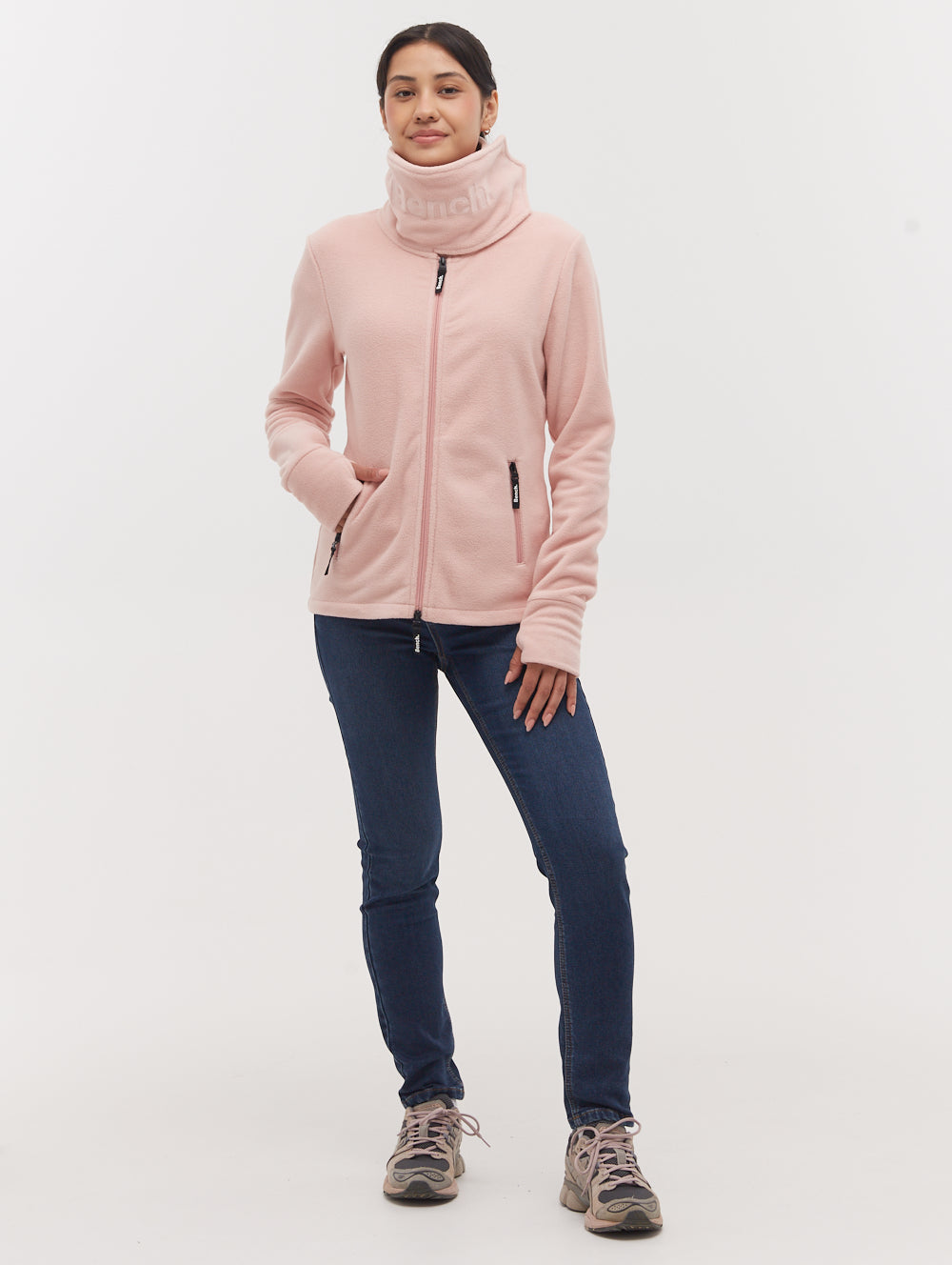 Women's Funnel Neck Microfleece Zip Up Jacket - Soft Warm Winter Pullover for Outdoor Hiking, Running & Casual Wear