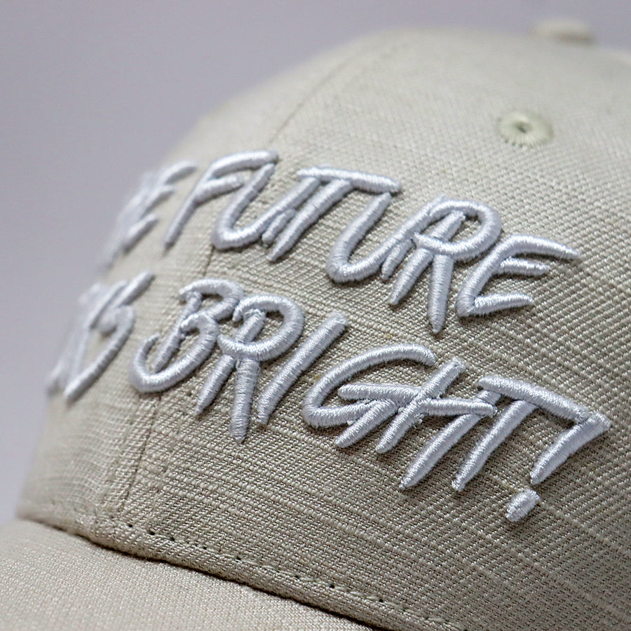 Future Looks Bright Ivory Cream Canvas Snapback Hat - Trendy Unisex Baseball Cap for Outdoor, Streetwear & Casual Fashion
