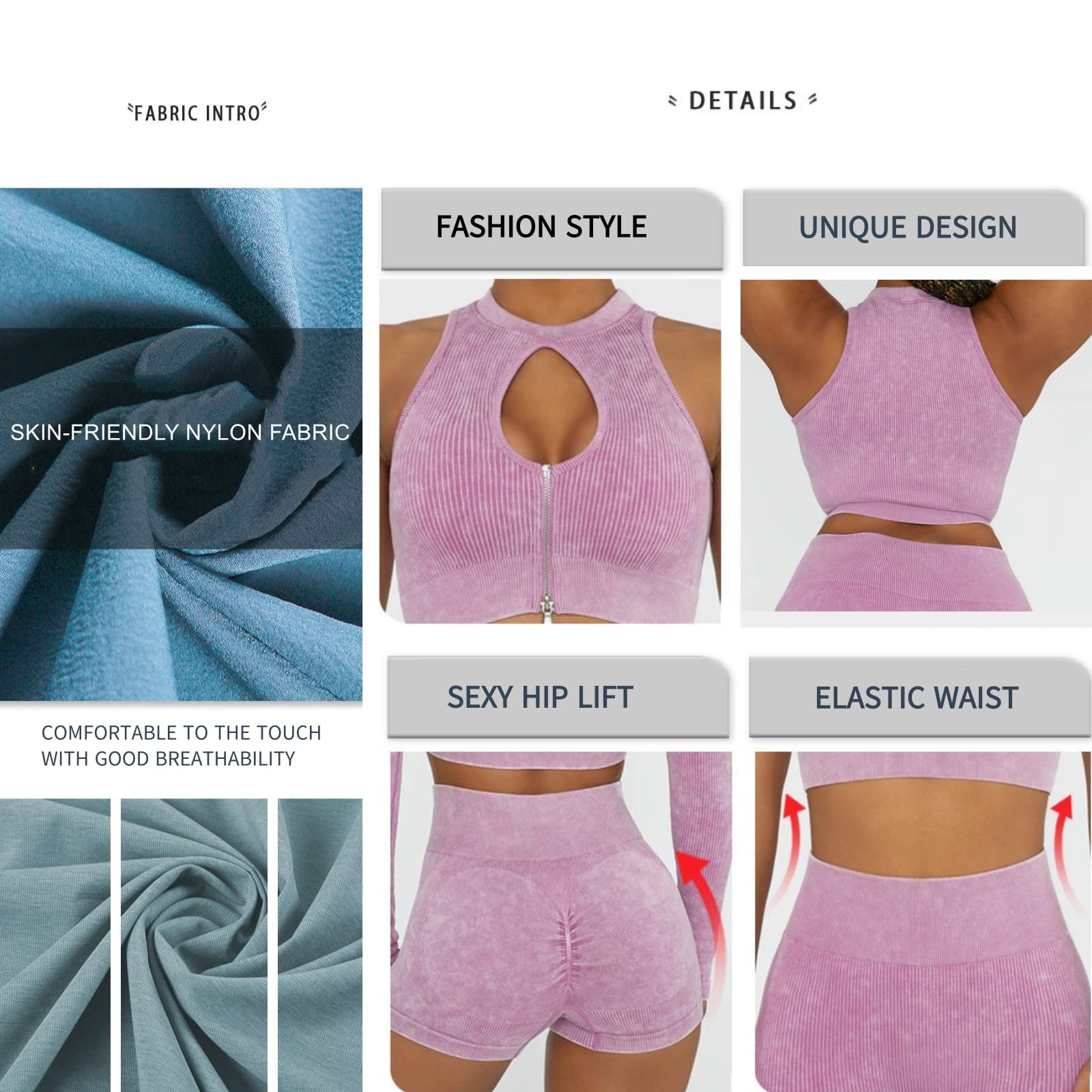 Sexy 2-Piece Workout Set - Ribbed Seamless Bra & High Waist Leggings for Yoga & Gym