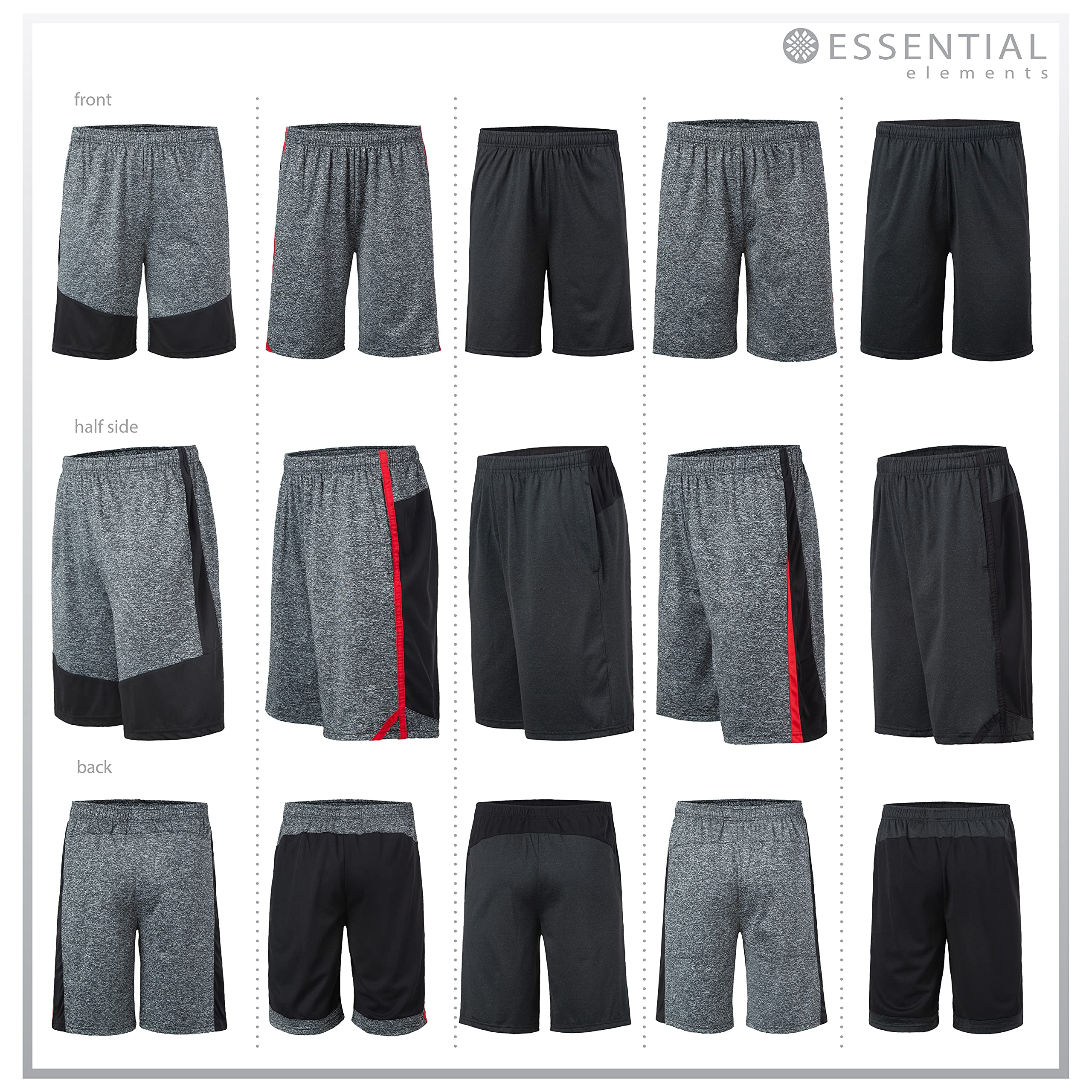 5 Pack Men's Athletic Shorts - Quick Dry Activewear for Basketball, Workout, Gym & Running | Comfortable & Breathable for Sports & Casual Wear