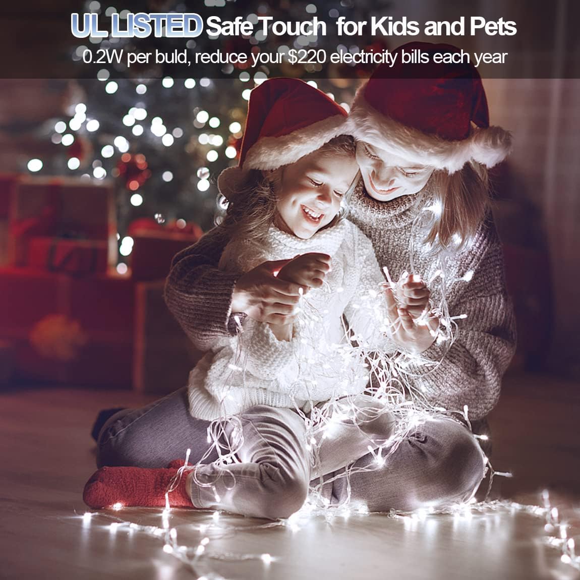 XURISEN 200FT Christmas Lights Outdoor Indoor, 500 LED Super Long String Lights with 8 Lighting Modes & Memory Timer, Plug in Twinkle Fairy Lights for Home, Xmas, Party, Wedding, Garden, Patio, Tree Decor